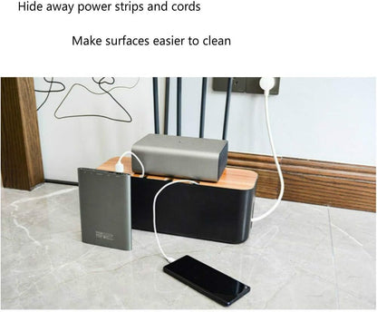 Cable Management Box| Power Stripe Organizer|Cord Organizer Box| Hide and Conceal Power Strips and Electrical Cords from TVs, Computers, and Desks| Keep Pets Safe