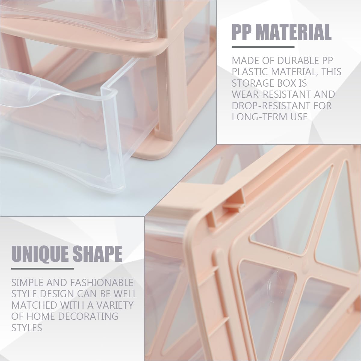 3 Layer Plastic Storage Drawer Bunny Transparent Cosmetic Organizer Rabbit Makeup Organizer Storage Container for Office School Home（White）
