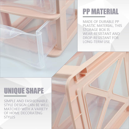 3 Layer Plastic Storage Drawer Bunny Transparent Cosmetic Organizer Rabbit Makeup Organizer Storage Container for Office School Home（White）