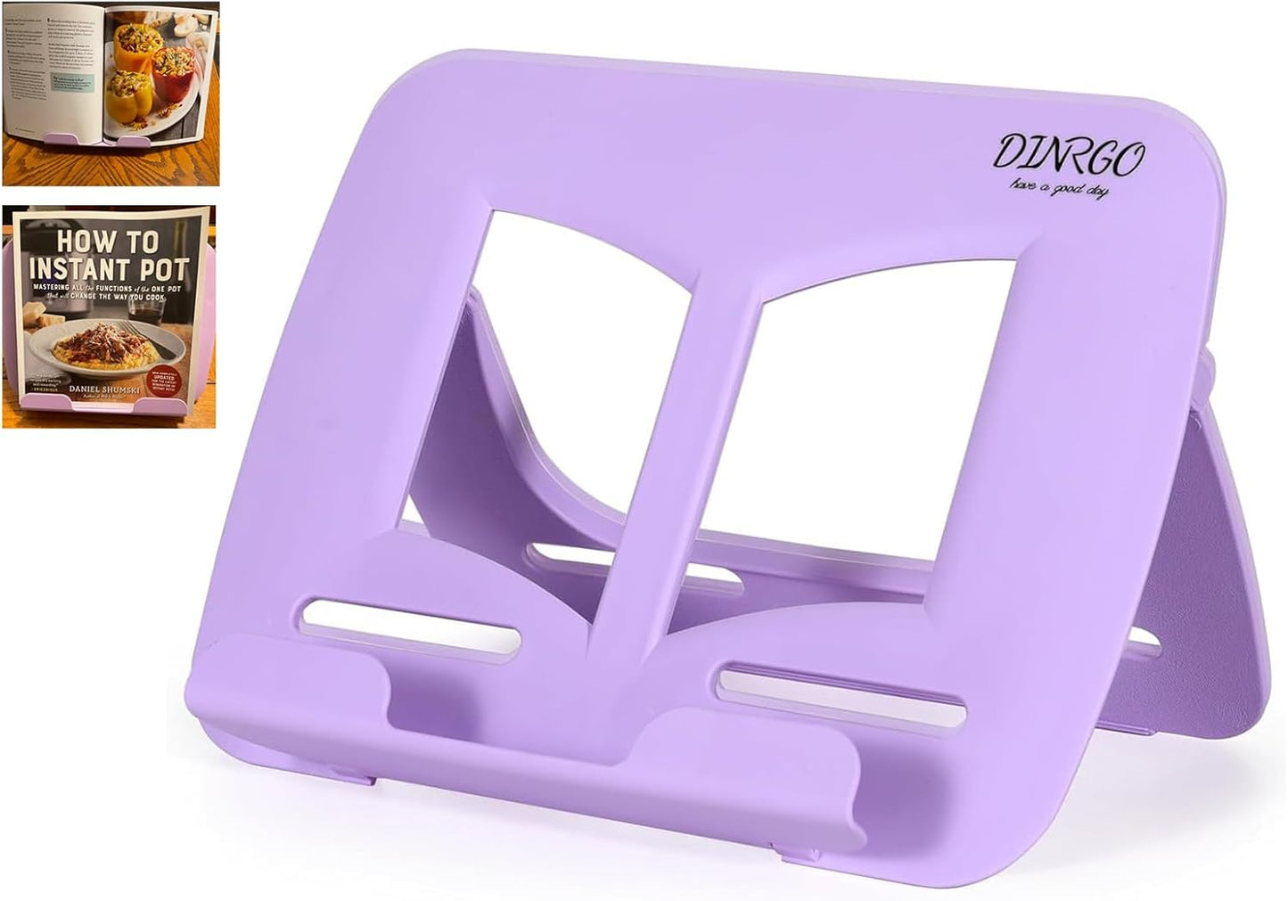 Portable Book Stand Book Holder Book Rest for Kids Reading Hands Free Cookbook Holder Textbook Stands Music Stand Lightweight Waterproof Book Stand Gifts School Supplies (Purple 11.82" *8.26")