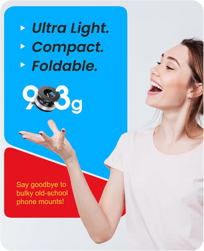 Jononser Magnetic Suction Cup Phone Mount for Magsafe, 360° Adjustable Magnetic Car Phone Holder, Pocket Size Foldable Car Mount, Cell Phone Holders for Your Car for iPhone 17 16 15 14 13 12 Series