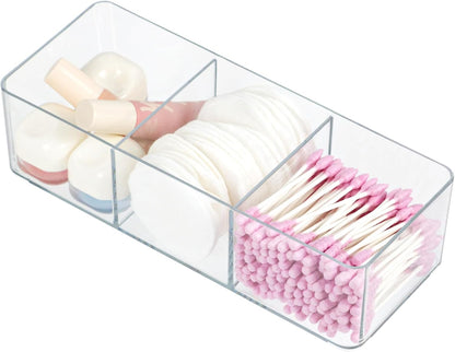 ZEXALOR Clear Drawer Organizer, 6 Sections Eyeglass Sunglasses Organizer Holder, Drawer Dividers Office Desk Tray Bathroom Makeup Jewelry Trays (14×7×1.2")