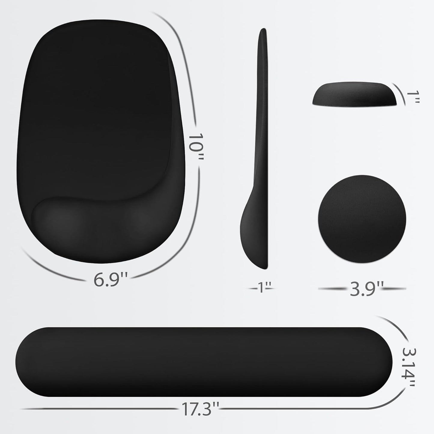 Ospelelf Wrist Rest for Keyboard and Mouse Ergonomic Mouse Pad with Wrist Support Memory Foam Wrist Rest for Computer Keyboard,3-in-1 Gel Mouse and Keyboard Pad for Office Geometry Green