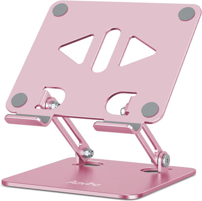 Aoviho Tablet Stand Holder for Desk, Adjustable Desktop Tablet Holder, Foldable Aluminum Tablet Mount for iPad pro 12.9, iPad Air Mini, Samsung Galaxy Tabs Z Fold Kindle Fire 4-12 inch Purple