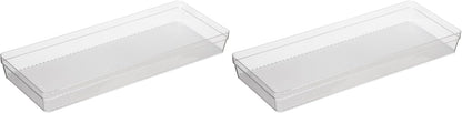 Oggi Set of 5 Clear Drawer Organizers - (1) 3x6.25, (2) 3x9.5, (2) 3x12.5 - Ideal for Organizing Kitchen Drawers, Office, Desk, Silverware, Kitchen Utensils, Cosmetics and Bathrooms