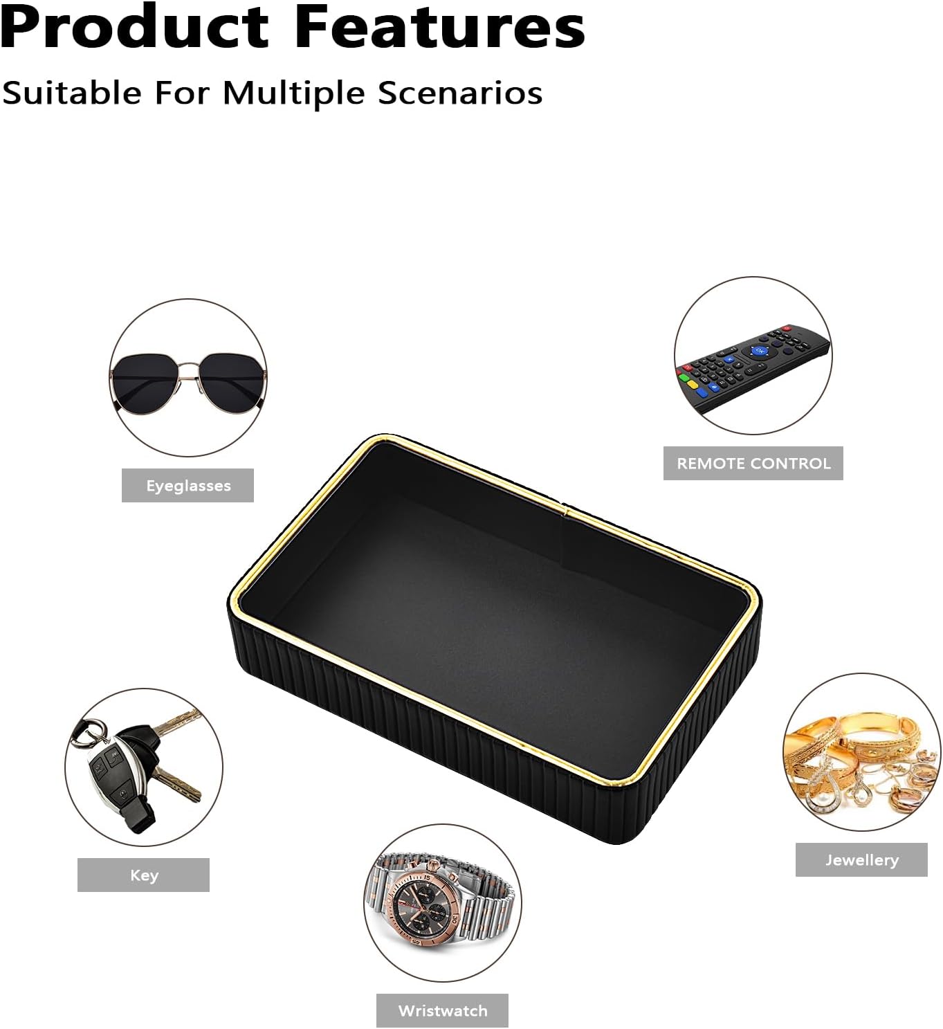 PU Leather Valet Tray,Desk Organizer Tray Nightstand Organizer Trinket Dish Storage Key Bowl Decorative Trays for Phone Wallet Jewelry Watch,Bathroom Bedroom Perfume Vanity Trays,Cream White