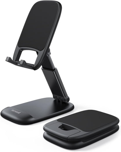 Lamicall Cell Phone Stand for Desk - [Height Adjustable] Foldable Mobile Phone Holder, Portable Stand for iPhone 17 16 15 14 13 12 11 Pro Max Plus Air, Galaxy S25, Office Gift Mothers Day Accessories