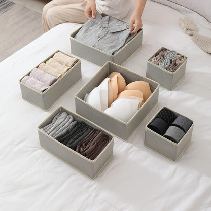Fordonral 12 Pack Drawer Organizer Clothes, Foldable Fabric Dresser Organizer Closet Organizers and Storage Box for Underwear,Folded Clothes,Baby Clothing,Socks,Bra,Towels,Ties(12 Pack,Gray)