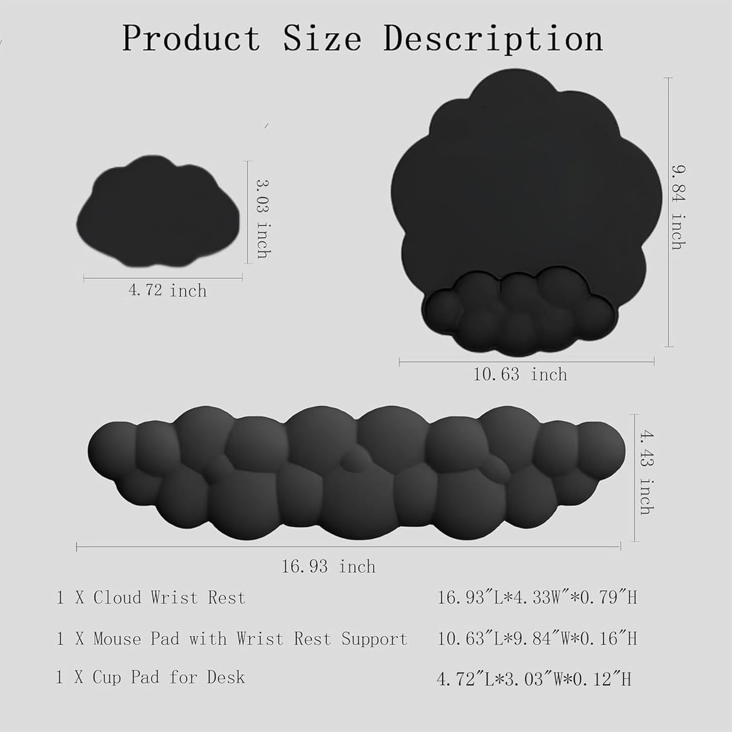 Cloud Wrist Rest Keyboard Pink Mouse Pad Set with Wrist Rest Ergonomic Wrist Pad Memory Foam Non-Slip Base Cute Gradient Wrist Support for Computer Laptop Gaming Home Office Relief Typing Pain