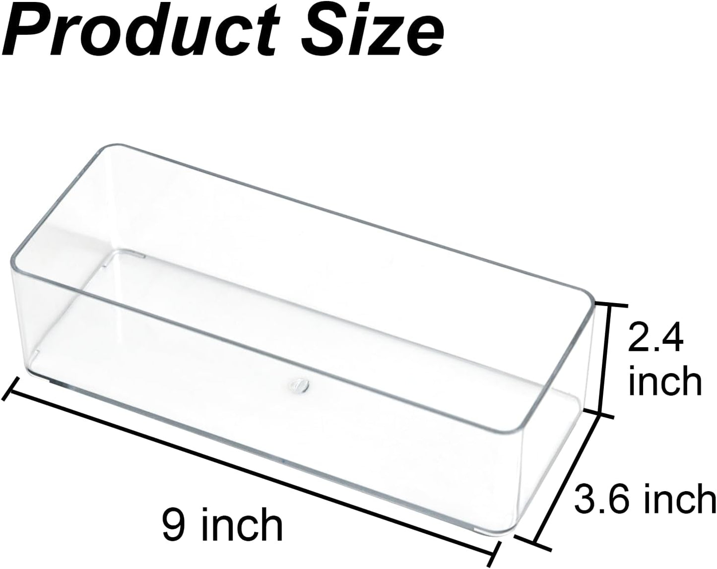 ZEXALOR Clear Drawer Organizer, 6 Sections Eyeglass Sunglasses Organizer Holder, Drawer Dividers Office Desk Tray Bathroom Makeup Jewelry Trays (14×7×1.2")