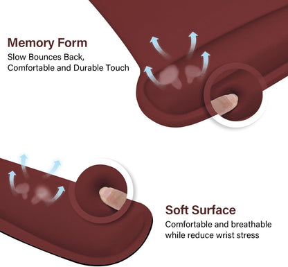 MOSISO Wrist Rest Support for Mouse Pad & Keyboard Set, Ergonomic Mousepad Non-Slip Base Home/Office Pain Relief & Easy Typing Cushion with Neoprene Cloth & Raised Memory Foam, Apricot