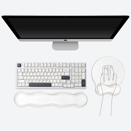 Gel Wrist Rest and Cloud Mouse Pad Support for Keyboard and Mouse - Ergonomic Pink Keyboard Wrist Pad Set for Typing Pain Relief/Computer/Laptop/Gaming/Home/Office (Cloud Shape, Gradient Blue Pink)