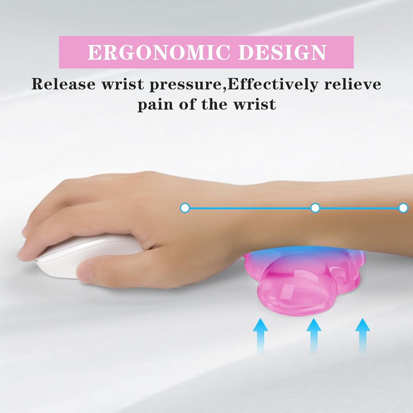 Gel Cloud Keyboard and Mouse Wrist Rest, Cute Wrist Support and Arm Support Keyboard Rest for Keyboard and Mouse Typing Pain Relief，Suitable for Office/Computer/Laptop/Gaming (Pink)