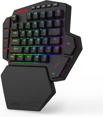 Redragon K585 DITI Wired One-Handed RGB Mechanical Gaming Keyboard, 42 Keys Type-C Professional Gaming Keypad w/Upgraded Hot-Swappable Socket, 7 Onboard Macro Keys & Detachable Wrist Rest