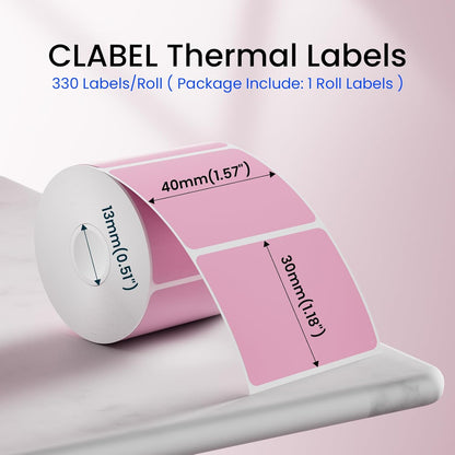 Clabel Printable White Cable Labels 6 Rolls of Thermal Self-Adhesive Paper Labels Tape, 25x78mm (1"x3") 100 Sheets Per Roll, Black Print on White Sticker Tags Durable