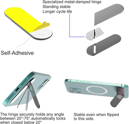 OCEANLOVE Kickstand for Phone and Case, Adhesive iPhone Stand Ultra-Slim Kick Stand,Metal, Adjustable Angle, for iPhone16/15/14/13/12&MiniPlusProMax Samsung S22/S21 and Mostly Phone