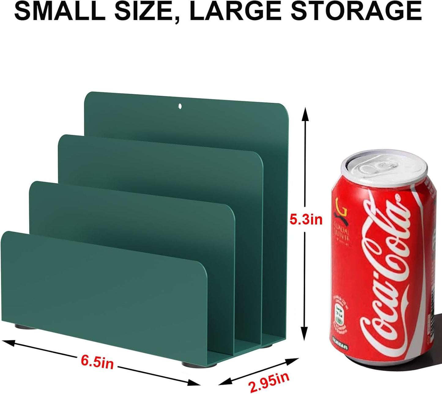 Mail Organizer Countertop, Small Desk File Organizer, Metal File Holder - Essential Workspace Organizers for Office Desk, Home Office (Black)