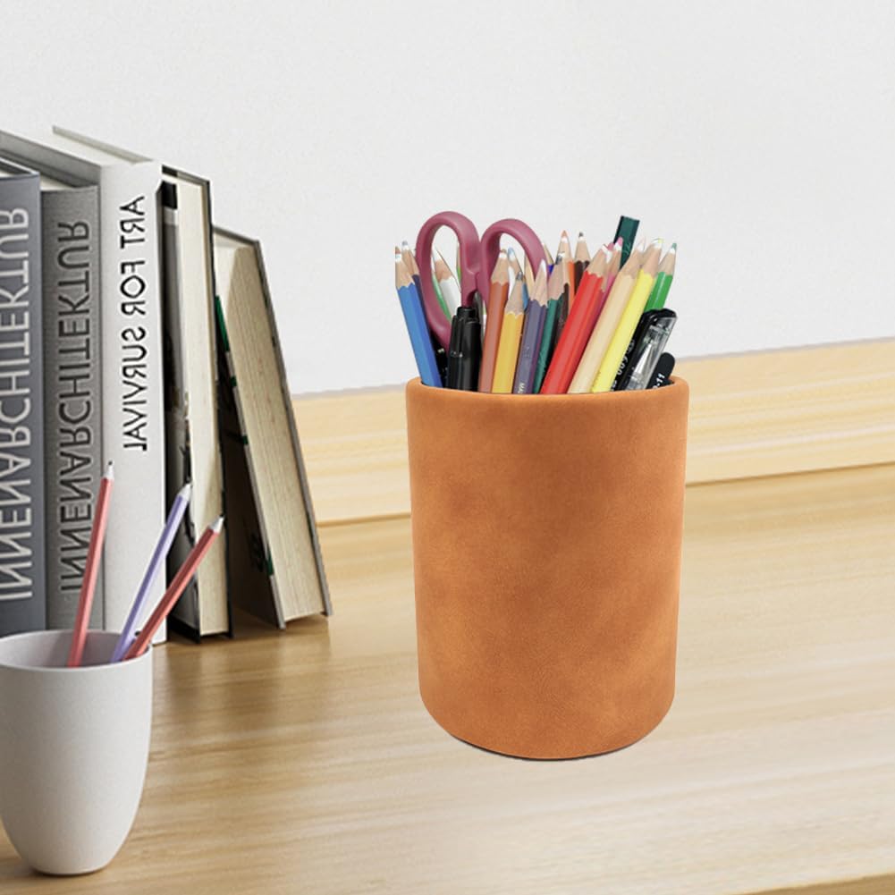 Pen Holder for Desk Pencil Organizer Cute Cup Holders Aesthetic (Black, 3.94" x3.15" x3.15")