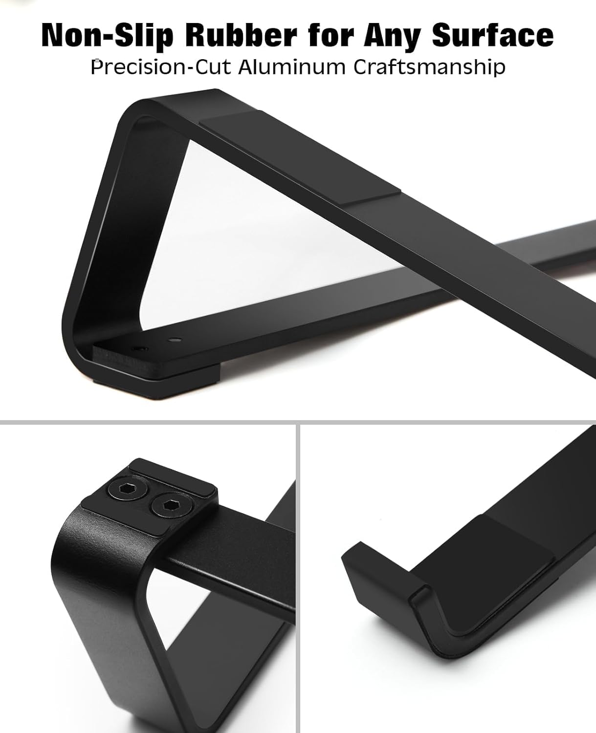 Thibault Aluminum Laptop Stand for Desk - Cooling Ergonomic Design - Fits MacBook Air Pro/DELL/HP/Lenovo/ThinkPad/Alienware - 13/14/15.6/16 -Easy Assembly- Ventilated Laptop Stand for Optimal Airflow