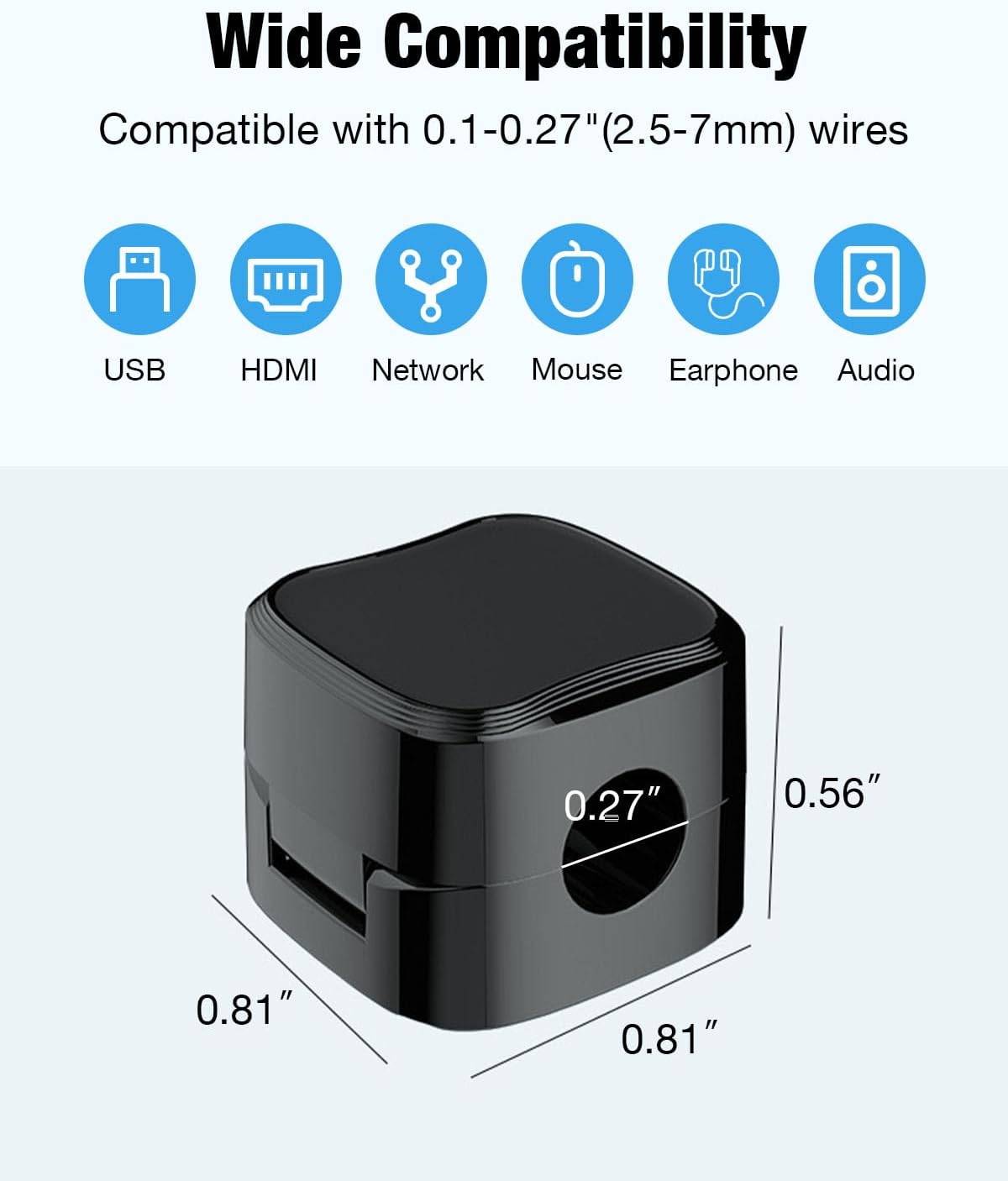8 Pack Magnetic Cable Clips, Adjustable Magnetic Cord Organizer, Adhesive Magnetic Cord Holder for Desk, Home, Office, Car, Nightstand