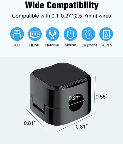 8 Pack Magnetic Cable Clips, Adjustable Magnetic Cord Organizer, Adhesive Magnetic Cord Holder for Desk, Home, Office, Car, Nightstand