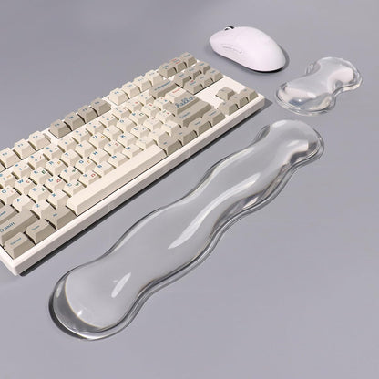 Clear Gel Wrist Rest for Keyboard and Mouse, Green Silicone Mouse Wrist Rest Set, Cute Ergonomic Wrist Rest for Keyboard 60%/75%(Green)