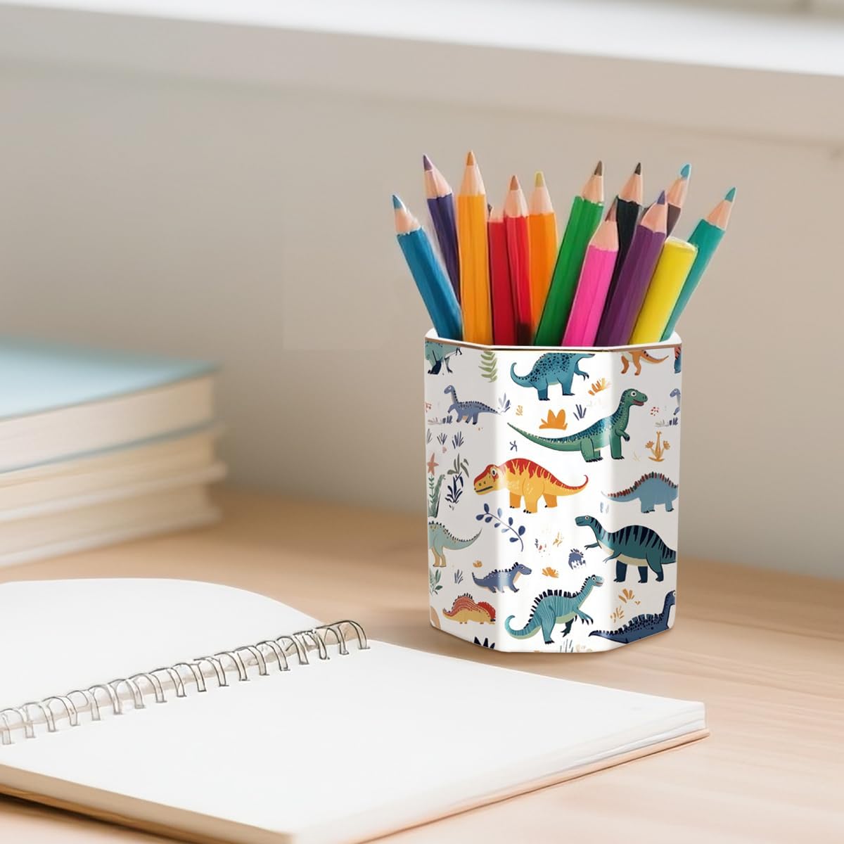 WAVEYU Ceramic Pen Holder for Desk Cute, Pencil Cup Pot Desk Organizer, Makeup Brush Holder for Women, Men, Kids, Desk Marble Decor for Office, Classroom, Home, Gray Golden