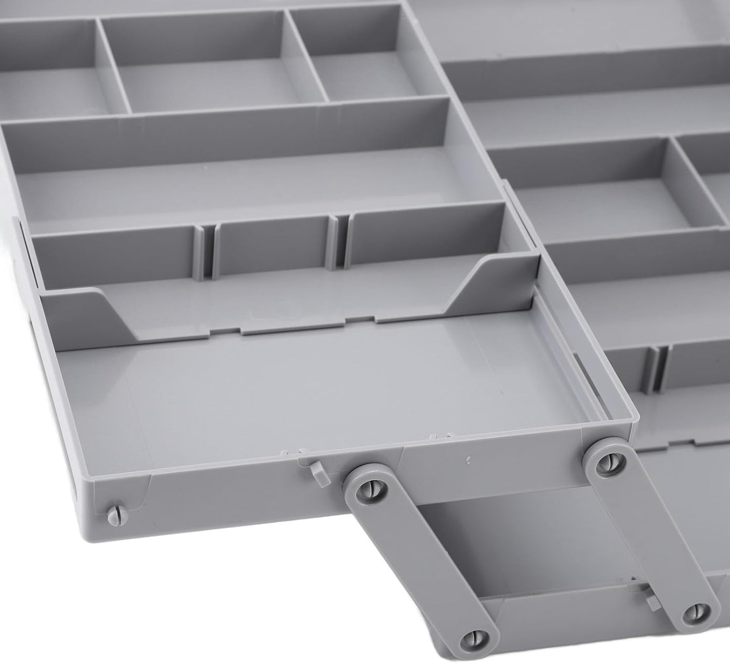 Pomya Multi Tier Drawer Organizer, Foldable Expandable Desk Storage Organizer Tray Bins with Compartments Storage Trays, Adjustable Double Row Organizer Trays for Make Up, Jewelry (2