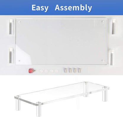Yestbuy Acrylic Monitor Stand Riser, Clear Computer Monitor Riser, Desktop Organizer Stand for Office Accessories, Printer, Notebook, and All Flat Screen Display, Ergonomic Monitor Riser Stand