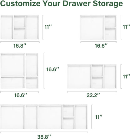 Kootek 16 Pack Drawer Organizer Clothes, Dresser Drawer Organizers for Clothing Fabric Foldable Closet Organizers and Storage Bins for Baby Clothes, Nursery, Underwear, Bras, Socks
