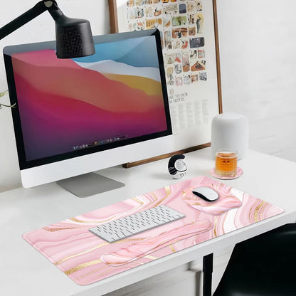 Memory Foam Set Wrist Rest Pad & Mouse Wrist Rest Support,Ergonomic Design for Office,Home,Laptop,Desktop Computer,Gaming Keyboard - Pink