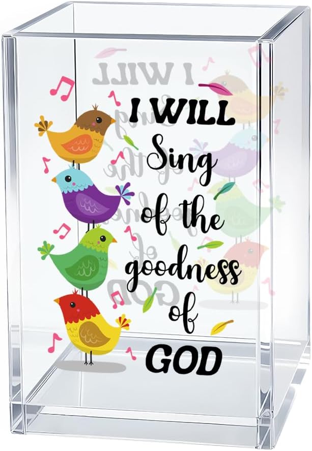 Just Breathe Acrylic Cosmetic Organizer Pen Holder, Anxiety Relaxing Acrylic Desk Holder Cup for Pen Pencil, Dandelion Desk Organizer, Mental Health Office Gifts for Coworker Leader Friend