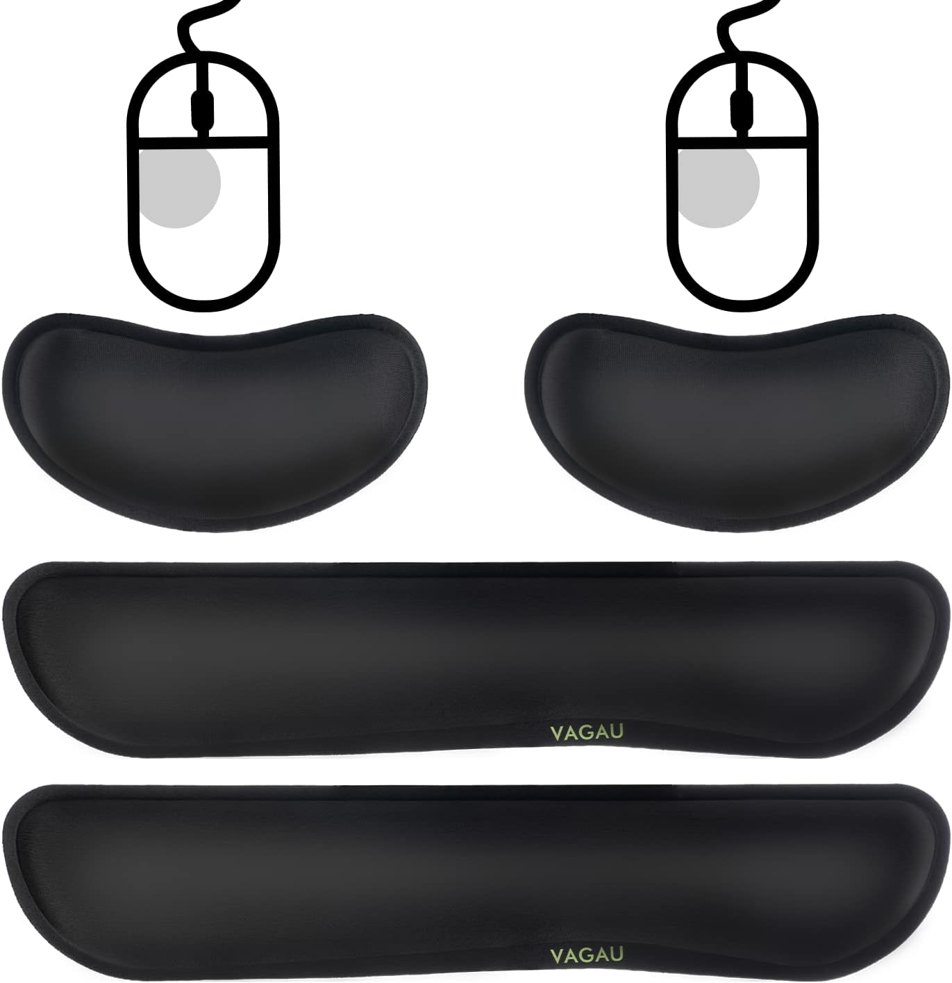 Comfy Mee Premium Memory Foam Keyboard and Mouse Wrist Rest Pads Set- for Comfortable Typing &Wrist Pain Relief (Pack of 2)