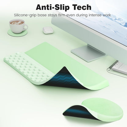 Ospelelf Ergonomic Mouse Pad and Keyboard Stand Wrist Rest Set, Memory Foam Comfort, Pain Relief for Typing, Office Desk Accessories, Moonlit Blossoms