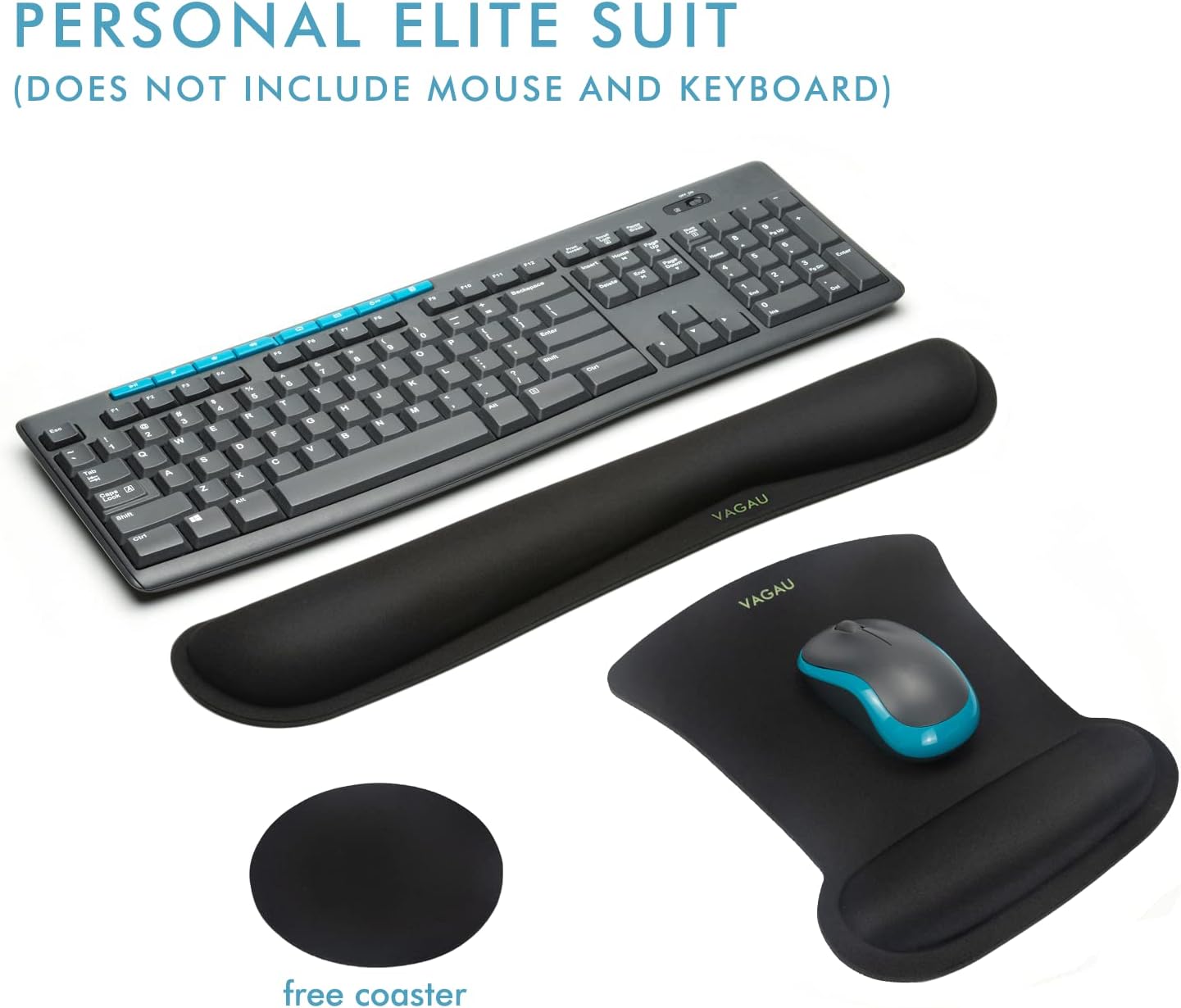 Comfy Mee Premium Memory Foam Keyboard and Mouse Wrist Rest Pads Set- for Comfortable Typing &Wrist Pain Relief (Pack of 2)