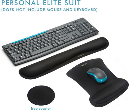 Comfy Mee Premium Memory Foam Keyboard and Mouse Wrist Rest Pads Set- for Comfortable Typing &Wrist Pain Relief (Pack of 2)