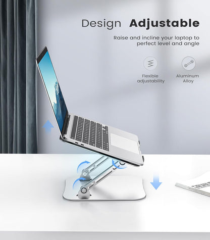 Adjustable Laptop Stand for Desk, Aluminum Portable Laptop Stand, Lightweight 500g, Foldable Ergonomic Computer Notebook stand Holder for 11-16" MacBook Air Pro, Dell XPS,HP Computer Notebook, Black