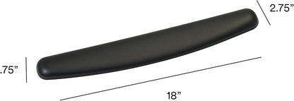 3M™ Compact Gel Wrist Rest for Keyboards, Soothing Gel Comfort, Product Protection, 18" Wide, Black