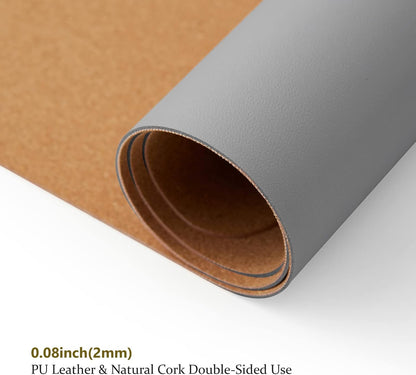 Cork Desk Mat - Dual-Sided Desk Pad for Office and Home - Desk Organization and Accessories - Ideal for Large Mouse Pad and Desk Mats on Top of Desks(Dark Green,90cmx 43cm)