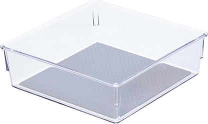 Glad Drawer Organizer Bin, 15x9 - Divided Clear Plastic Storage Tray for Junk Drawers, Kitchen Utensils, Bathroom Vanity, and Organizing Pantry - BPA Free, Food Safe, Non Slip