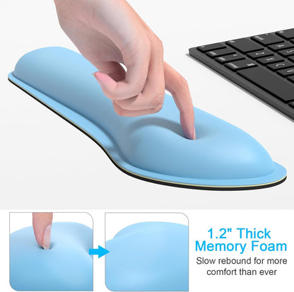 Dapesuom Keyboard Wrist Rest Set, Cute PU Leather Wrist Cushion for Computer Keyboard and Mousepad, Memory Foam Mouse Pad Rests Support with Non-Slip Base for Typing Pain Relief Laptop, Colonial White