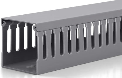 ZhiYo 2 x 2in Professional Server Rack Cable Management Raceway, 99in (6X L16.5in) Cable Raceway Kit, Electrically Safe PVC Open Slot Wire Raceway for Under Desk/Computer/Network Cords, Black