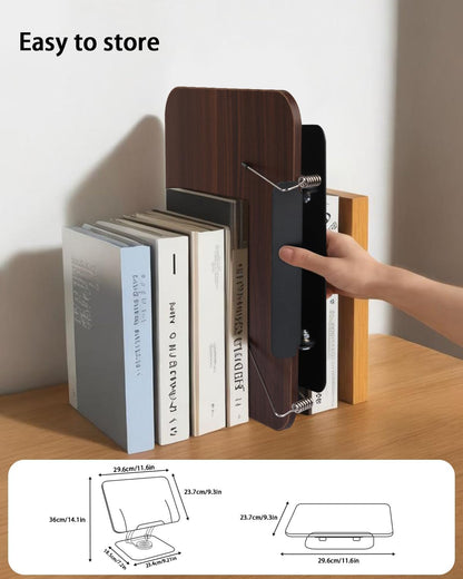 Honagu Book Stand for Reading, Adjustable Book Holder with 360 Degree Rotating Base & Page Clips, Hands Free Foldable Desktop Cookbook Stand for Sheet Music, Laptop, Recipe, Textbook (Acrylic)