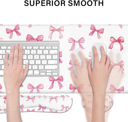 Desk Pad and Keyboard Wrist Rest, Large Mouse Pad + Keyboard Pad+Mouse Wrist Support, Non-Slip Desk Mat Protector for Office, Home 31.5×11.8 Inches Anime Dragon