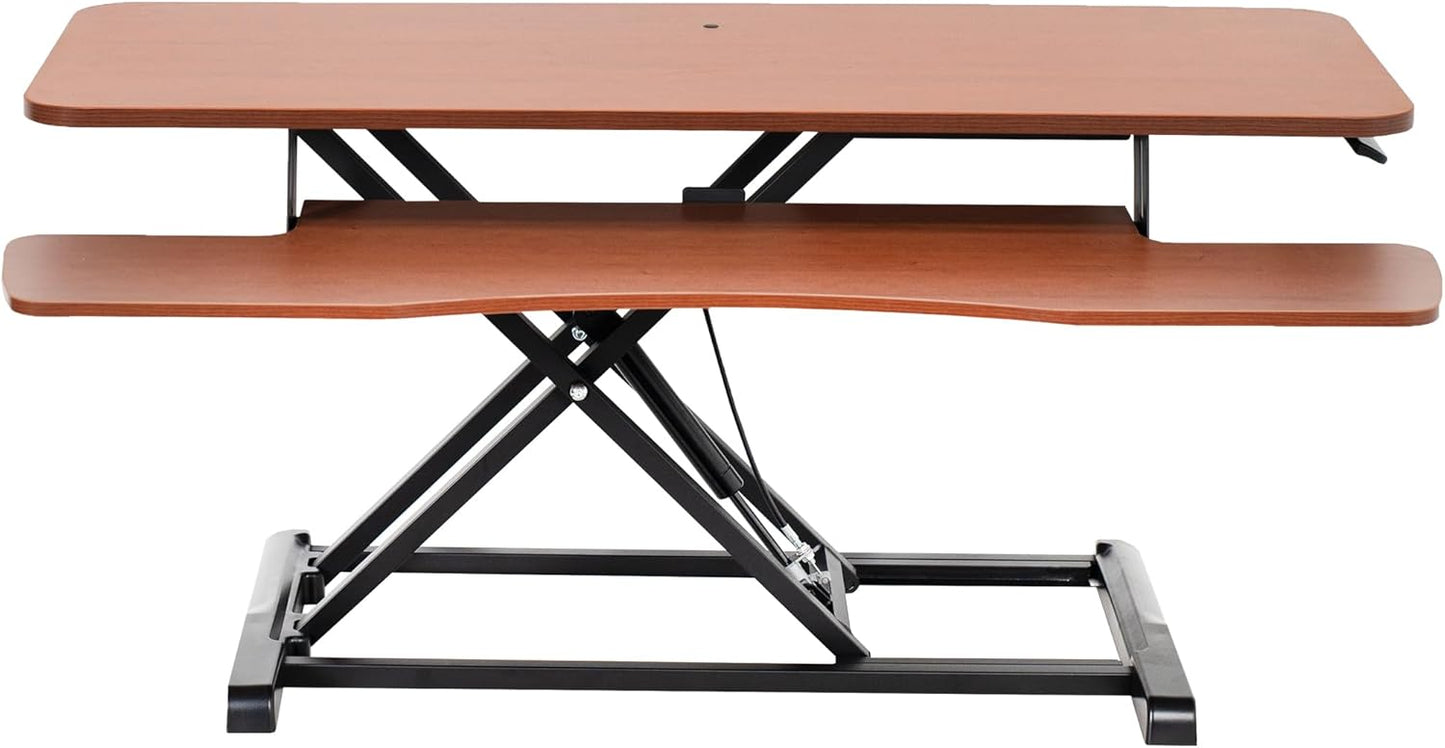 VIVO 26 inch Desk Converter, K Series, Height Adjustable Sit to Stand Riser, Dual Monitor and Laptop Workstation with Keyboard Tray, Black, DESK-V026KB