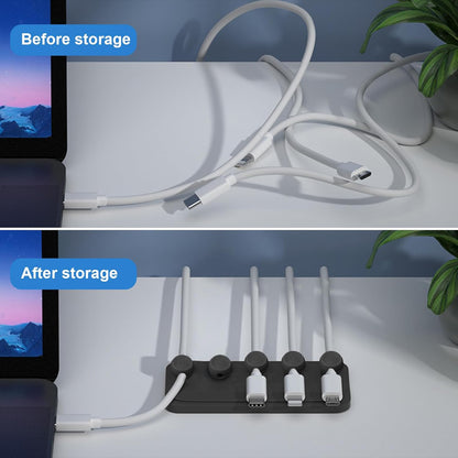 Wanheart Magnetic Cord Holders, Magnetic Cable Organizer for Desk – Multipurpose Wire Clips for Lightning, USB-C, Micro Chargers, Attach to Magnetic Surface – Office & Home Use (6 Round Clips)