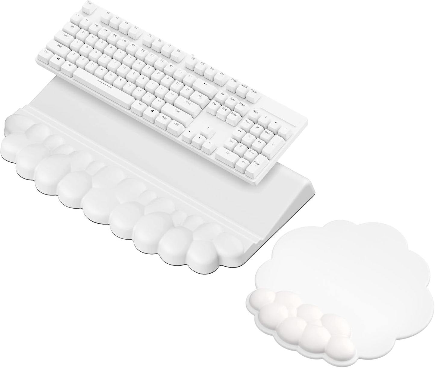 Laborio Cloud Wrist Rest for Keyboard and Mouse for Desktop, PU Leather Cloud Computer Keyboard Stand with Mouse Pad, Key Board Wrist Support Riser, Angle Adjustable Arm Rest(Black)