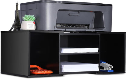 EMERIT Printer Stand Shelf with Storage Wood Desk Paper Organzier for Home/Office,Printer Riser, 2 Tire