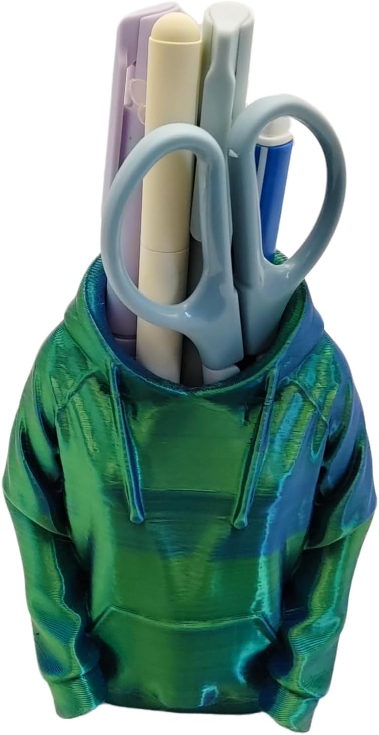 TIME&TRAVE Unique Sweatshirt Pen Holder for Desk, Creative Pencil Holder Desk Organizers, Office Supplies Decorations Idea Gift for Men Women Kids(Yellow)