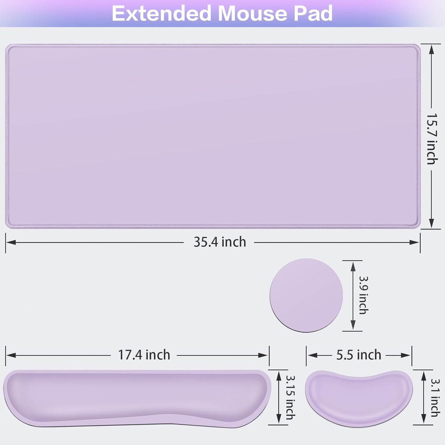 Desk Mat, Large Gaming Mouse Pad with Wrist Rest, 4in1 XXL Mousepad+Keyboard Wrist Rest+Mouse Pad Wrist Support+Cup Coaster Set Ergonomic Floral Computer Desk Arm Wrist for Decor Home Office Women